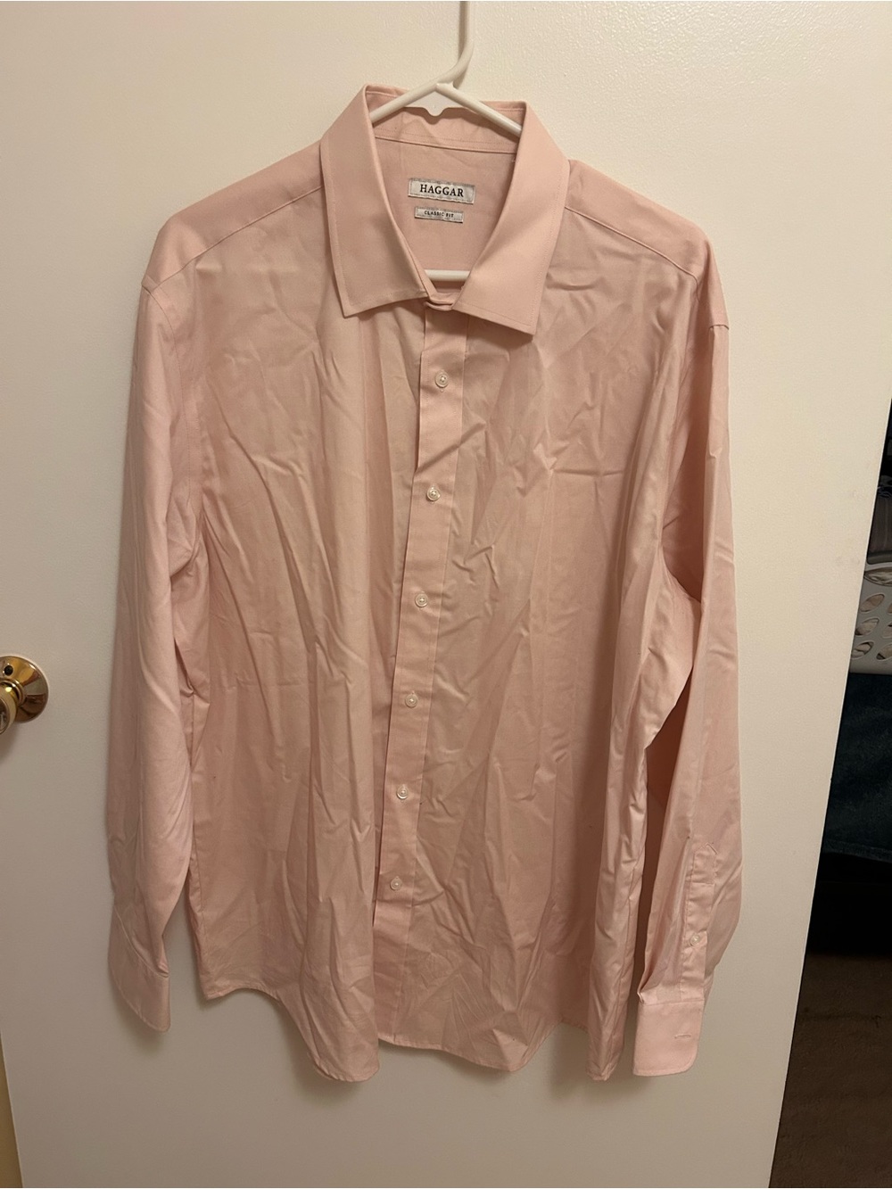 Haggar Light Pink Long-Sleeve Dress Shirt